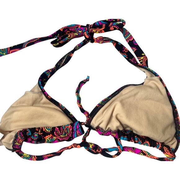 Alloy Boho Triangle Multicolor Swim Top Size Large - Picture 2 of 6